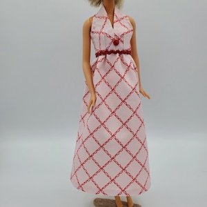 Handmade 70s Style Doll Dress: Retro Mod Halter Sundress