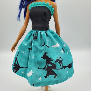 Handmade Halloween Doll Dress: Retro Mod Fashion Doll Clothes