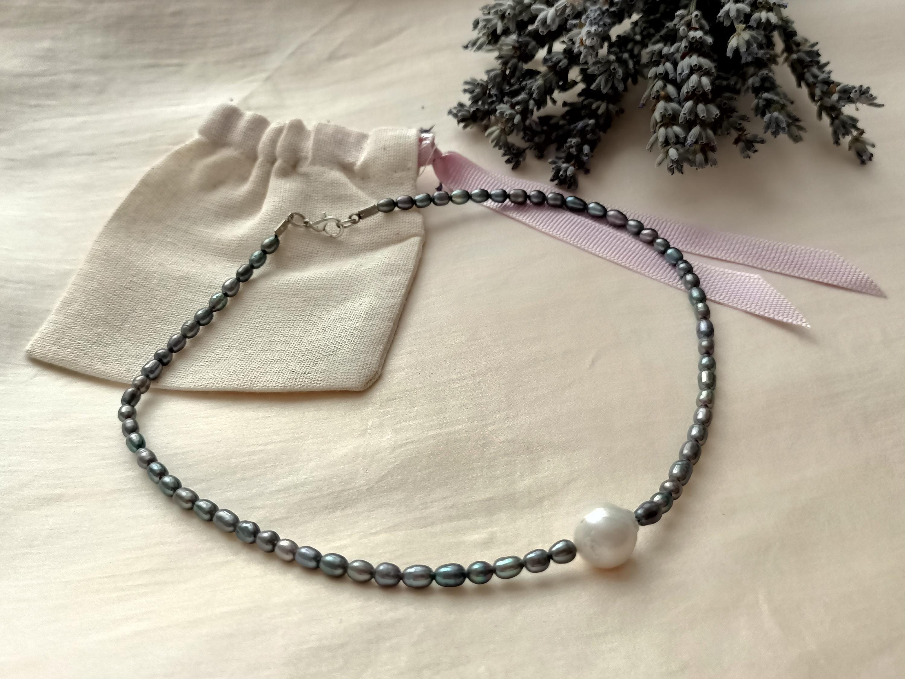 Jewever Freshwater Pearl & Black Agate Choker Necklace – 15-17" Gold Plated Crystal Healing Stone Jewelry For Women