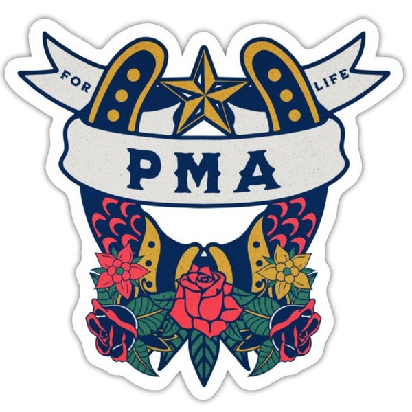 PMA For Life: Positive Mental Attitude (American Traditional Lucky Star Tattoo Sticker)