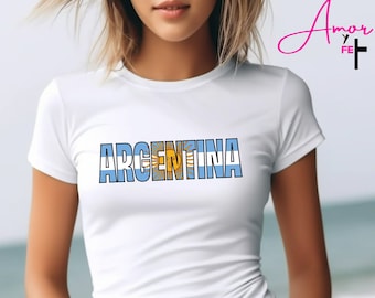 Shirt Argentinië, T-shirt Argentijns meisje, Vamos Argentina, Argentijns shirt, Argentijnse kleding, Argentina Pride, shirt Argentijns voetbalteam
