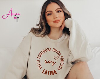 Soja-Latina-Pullover, Latina-Pullover, Latina-Mädchen-Pullover, süßer Latina-Pullover, Poderosa, Unica, Bella, Educada, trendiger Pullover