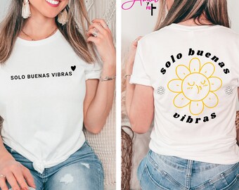 Solo Buenas Vibras T-shirt, Only Good Vibes T-Shirt, In my summer era shirt, Summer T-Shirt, Vacation Mode T-Shirt, Trendy Women's T-Shirt