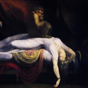 Occult Gothic Painting Framed Print | The Nightmare | Dark Academia Decor | Antique Oil Painting | Moody Creepy Wall Art | Henry Fuseli #064