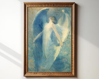 Christian Painting Art Framed Print | The Angel | Bible Art | Dark Academia Decor | Religious Painting | William Closson | #124
