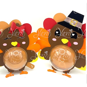 Turkey Candy Holder SVG: Iris Shutter Thanksgiving Favor (Digital Files)