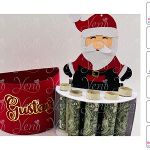 Porte-monnaie Père Noël / projets pour créations en papier / Fichier numérique - Studio, Svg/ Noël / Navidad