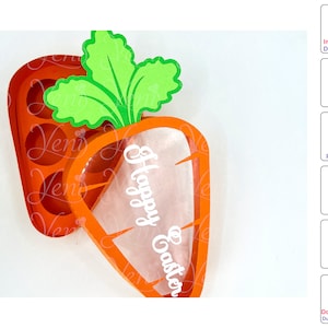 Boîte de bonbons aux carottes de Pâques avec couvercle transparent / fichier numérique / Svg (Cricut and Brother) Studio (silhouette)