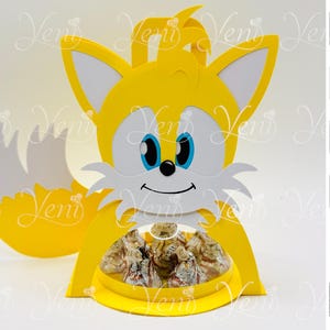 Porta-doces Yellow Fox Tails - Para esfera de 8 cm / 3,15” - Arquivo de corte digital - arquivos svg e de estúdio