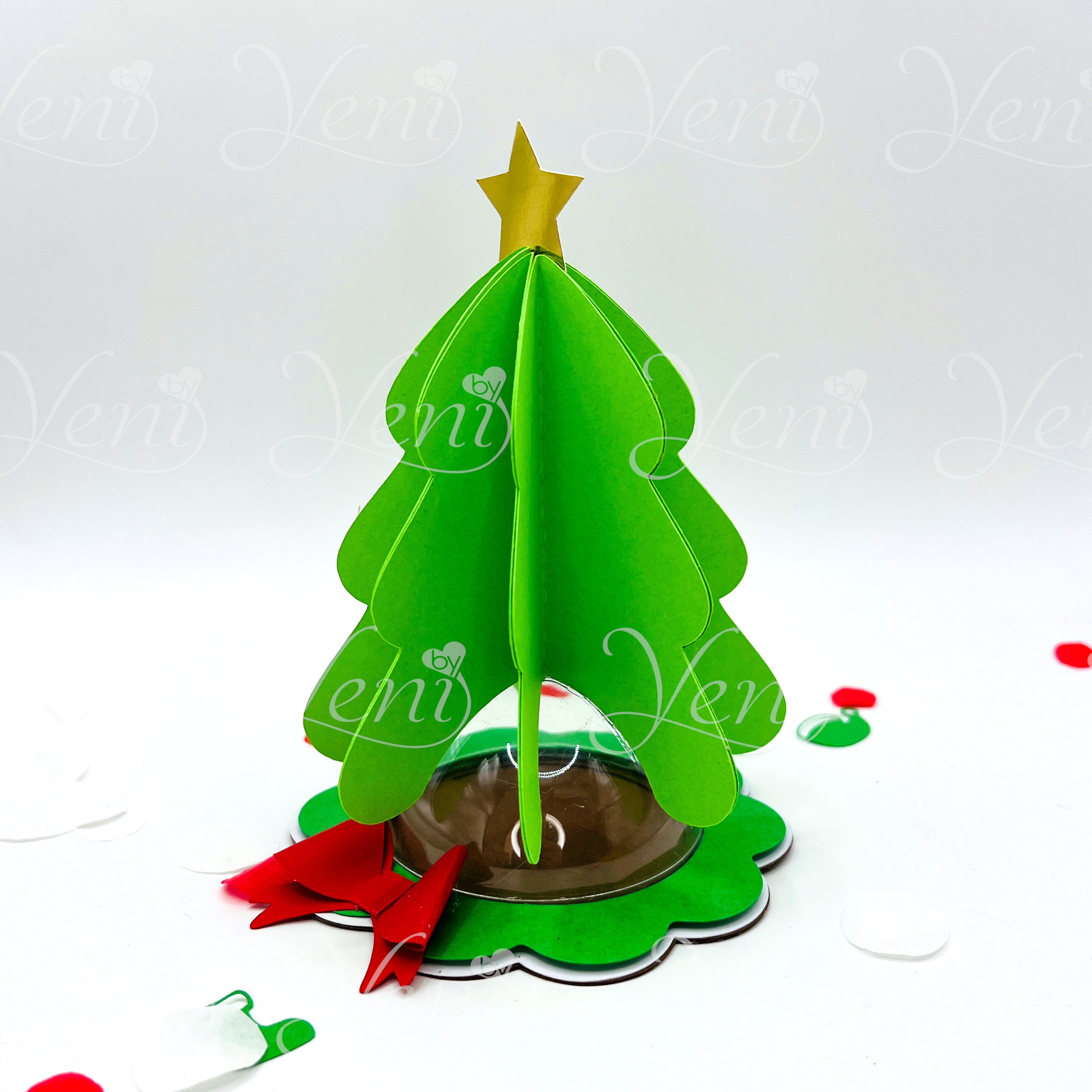 WITH Smile Mechanism Christmas Tree Candy Holder for 8cm / 3.15 Sphere