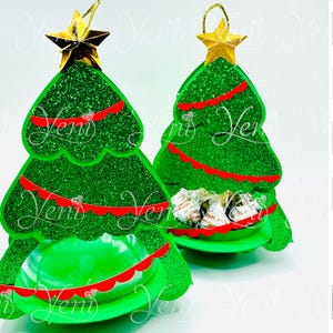 Porta caramelos para árbol de Navidad - Para esfera de 8 cm / 3,15” - Archivo de corte digital - svg studio -Navidad