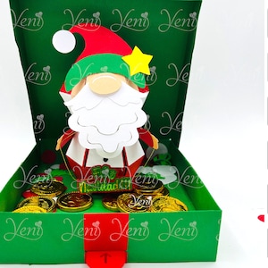 Boîte de bonbons pop-up Gnome de Noël - fichier Studio (silhouette) SVG (cricut ou scanandcut) pour / fichier numérique
