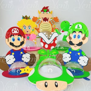 Super Mega Pack Portacaramelle Mario Bros - Per Sfera da 8 cm / 3,15" - File Digitali - svg -studio - con Apertura a Punti ***GRATIS***