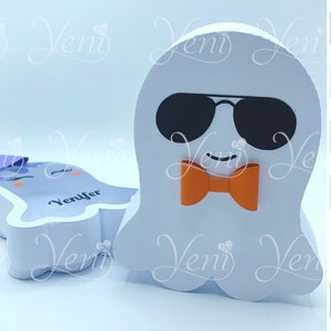 Adorable boîte de bonbons couple fantômes avec couvercle - fichier numérique Svg et Studio / Halloween