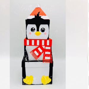 Caja grande apilable de pingüinos - Archivo digital - Estudio y SVG