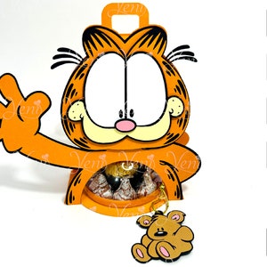 Porte-bonbons chat orange - pour sphère de 8 cm / 3,15 po. - fichiers numériques - svg studio