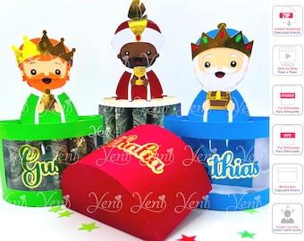 Three kings Money Holder / the three wise men - projects for papercraft / Digital File - Studio, Svg/ Xmas /Navidad