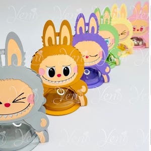 Porte-bonbons Labubu Pack - Pour sphère de 8 cm / 3,15" - Fichier numérique découpé - Svg et Studio