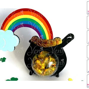 WITH Iris Shutter St. Patricks Treasure candy holder - Digital Files - candy - Svg and Studio files - Layers gift