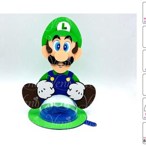 WITH Spoon Mechanism Luigi Up candy holder - For 8cm / 3.15” Sphere
