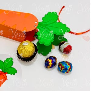 Karotte Box Süßigkeiten Halter - Für 8 cm / 3.15 Zoll Kugel - Digitale Dateien - svg - studio - Ostern