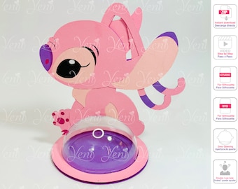 WITH Opening Door Angel candy holder - For 8cm / 3.15” Sphere - Digital Files  - svg -studio