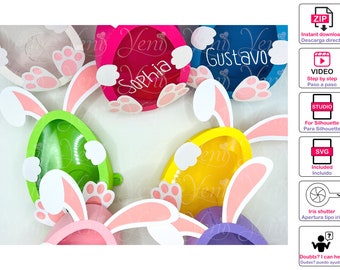 Iris Shutter Bunny Candy Box SVG: Easter Cricut File (Digital File)