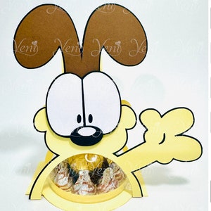 Porte-bonbons Dog Odie Orange Cat - pour sphère de 8 cm / 3,15 po. - fichiers numériques - studio svg