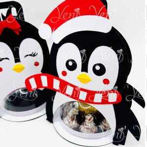 Pinguine Konfekthalter - Für 8 cm / 3.15 ''Kugel - Digitale Schnittdatei - svg studio - Weihnachten
