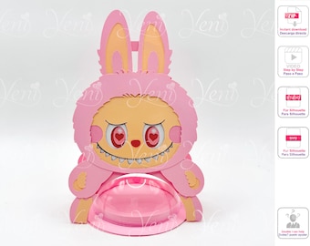 Labubu Candy Holder SVG: 8cm Sphere, Digital Cut File