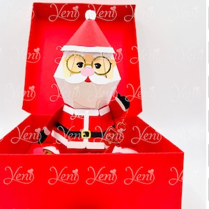 Santa Pop up Candy Box - SVG (cricut ou scanandcut)- Fichier Studio (Silhouette) pour / Fichier numérique