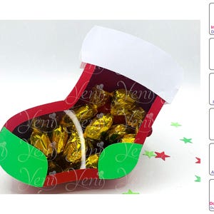 Avec boîte à bonbons pour bottes de père Noël obturateur Iris/fichier numérique - Studio, Svg/Noël - Navidad