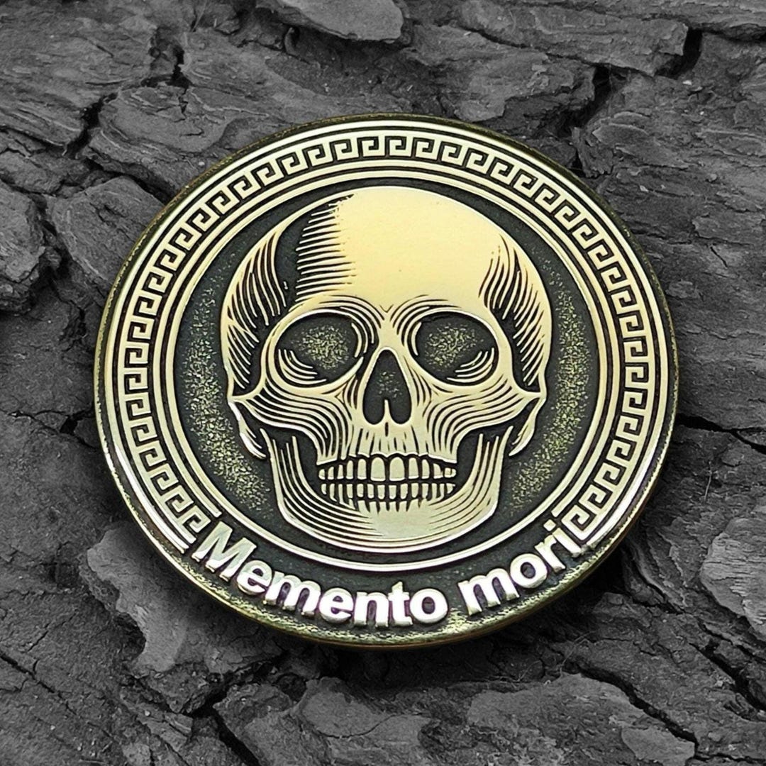 邦楽 memento mori Memento Mori Skull Coin Tempus Fugit Carpe Diem Challenge EDC