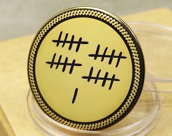 Personalized 21st Anniversary Brass Coin: Tally Mark Keepsake