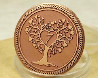 7th 9th 22nd 32nd Copper Wedding Anniversary Gift Custom Date Names Tree of Love