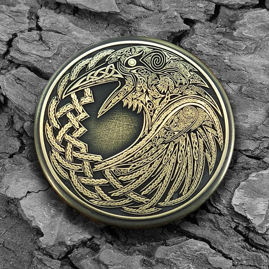 オーディンのカラスの真鍮製記念コイン 個人彫刻 スカンジナビア神話 コレクターズアイテム フギン・ムニン カラス - Etsy 日本