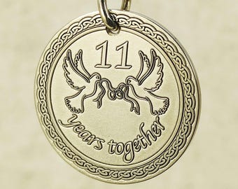 Custom Engraved Steel Keychain Coin – Personalized Gift Keyring, Unique Keepsake