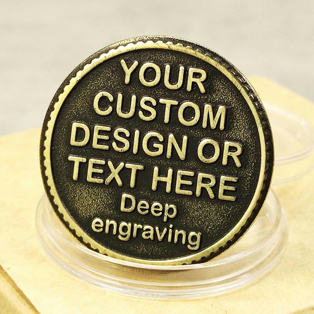 Custom Engraved Brass Coin Personalized Gift With Deep Engraving 