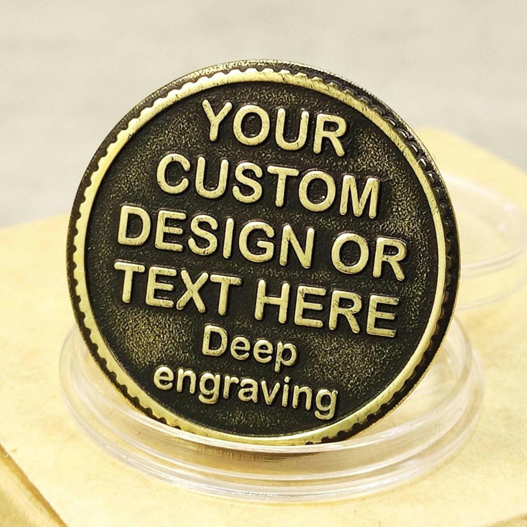 Custom Engraved Brass Coin. Personalized Gift With Deep Engraving ...