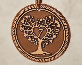 Personalized Copper Wedding Keychain 7th 9th 22nd 32nd Anniversary Gift Husband Wife Custom Names