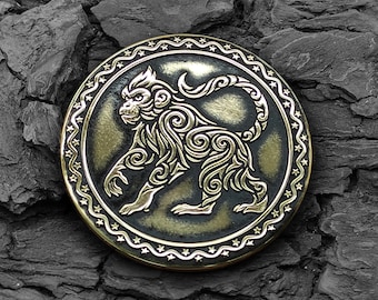 Chinese Zodiac Year of the Monkey 2028 Brass Coin Custom Name & Date Talisman