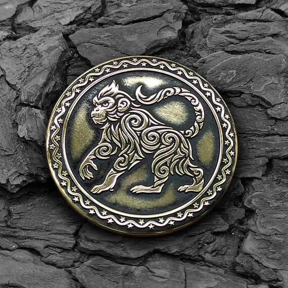 Chinese Zodiac Year of the Monkey 2028 Brass Coin Custom Name