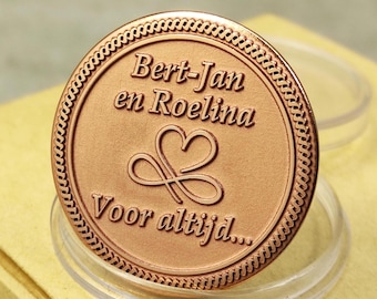 Personalized Engraved Copper Coin – Custom Text Gift for Any Occasion