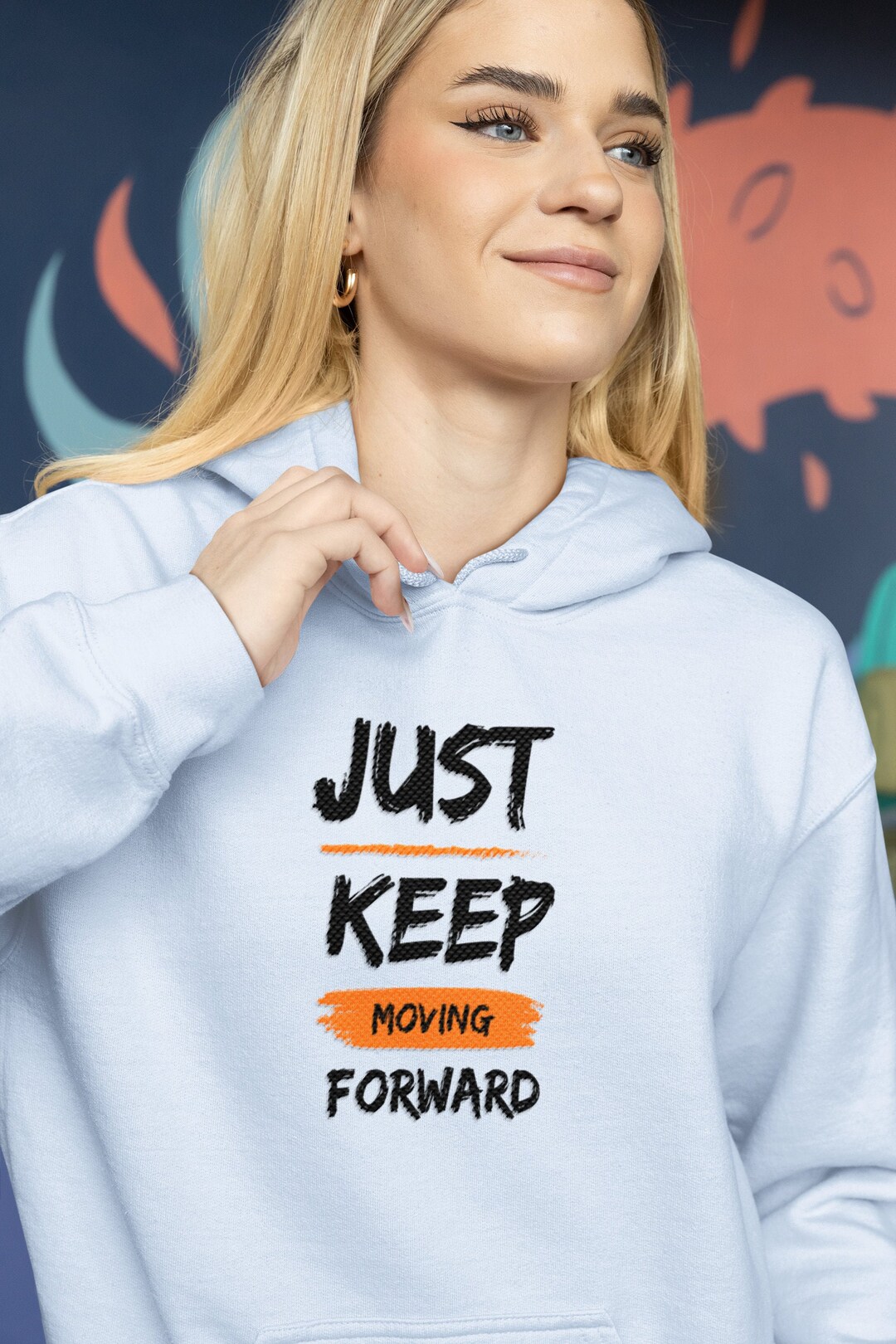 Motivational Hoodie, Persistently Progressing Pullover, Never Give up