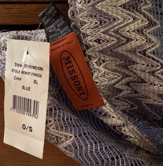 Authentic Missoni Zigzag Knit Triangle Shawl Ital… - image 8