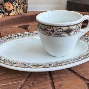 Black Knight Pompeian Albert Pick Demitasse Cup Oval Platter Vintage Restaurant Ware