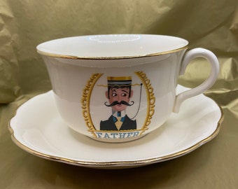 Vintage Harkerware “Father” Coffee Cup and Saucer