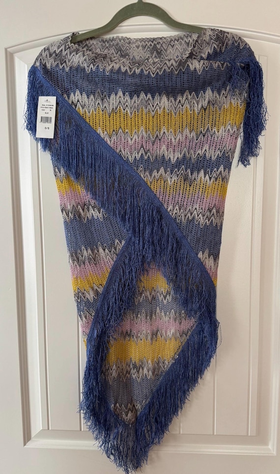 Authentic Missoni Zigzag Knit Triangle Shawl Ital… - image 1