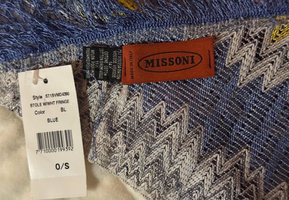 Authentic Missoni Zigzag Knit Triangle Shawl Ital… - image 5