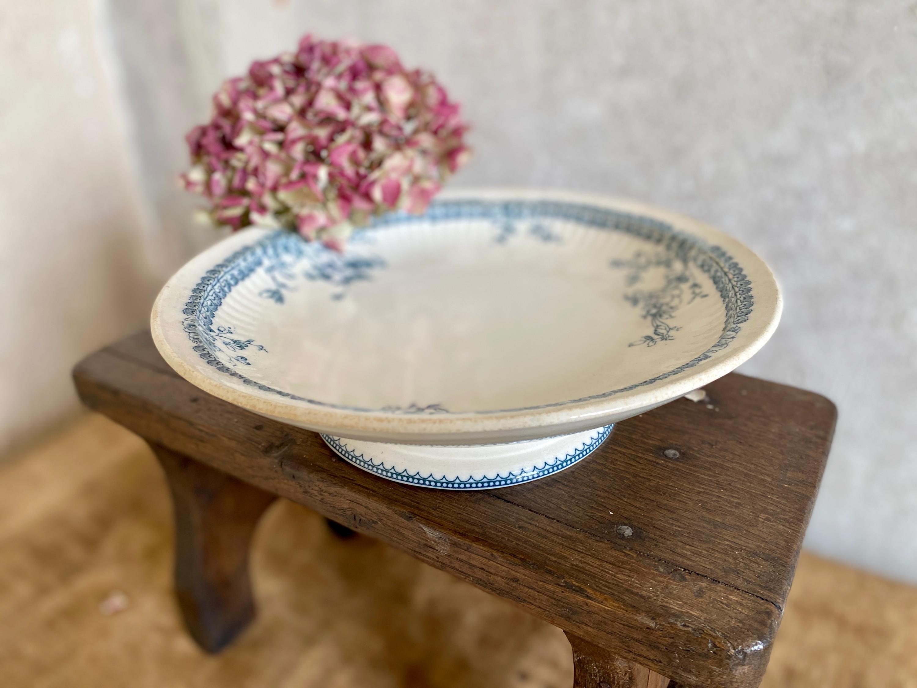 アンティーク ウェッジウッド ケーキスタンド | スイス製 ブルー